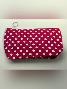 Polka Dot Zipper Pouch - Red